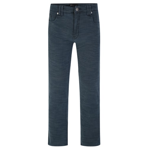 KAM 5-Pocket-Stretchhose mit geflammtem Webmuster, rauchblau